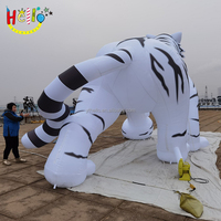 Modelo de animal grande gigante blanco realista volar Tigre inflable para escenario de concierto telón de fondo