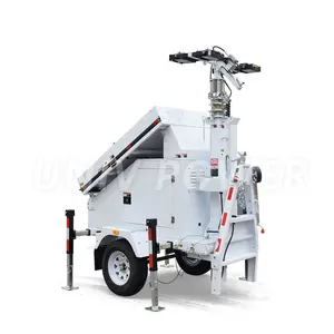 0 Emissions Mobile Solar Linghting Tower With 4 LED Lights For Rent