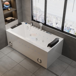 Baignoire autoportante en acrylique avec cascade, massage, TV escamotable, lumières colorées et jets d'hydro-massage - Product Image 4