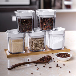 Ensemble de bocaux de rangement de cuisine en plastique, hermétiques, pour aliments, boîtes de rangement de cuisine - Product Image 1