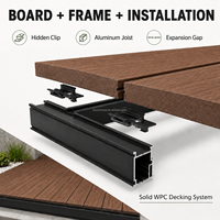 Plancher extérieur en composite solide WPC, imperméable, antidérapant, pour patio, jardin, terrasse