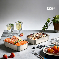 Boîte à lunch bento en titane pur, écologique, portable, anti-fuite, pour enfants et adultes, avec date, conteneur de stockage alimentaire pour enfant