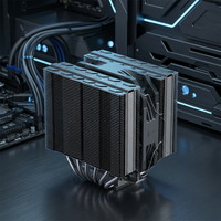 COOLLEO FF135 Radiateur à double tour court 6 caloducs FDB avec ventilateur silencieux et refroidissement par air à contrepoids 120 mm pour boîtier PC en aluminium