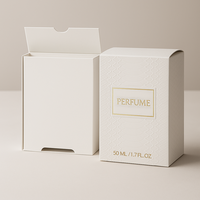 Boîte en papier pliable blanche de luxe personnalisée avec logo en relief pour l'emballage de parfums