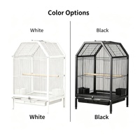 Cage à perroquet en forme de maison pour l'intérieur et l'extérieur, portable, suspendue, avec plateau à déchets amovible pour petits oiseaux de compagnie