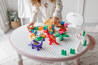 Ensemble table et chaise d'activités pour tout-petits, tout-en-un, pliable, multi-activités, pour l'école, compatible avec les blocs de construction