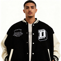 Veste bomber en laine avec broderie en chenille QUICKSHOW Streetwear, veste de baseball d'hiver pour hommes