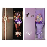 Bouquet de sucettes artisanales en forme de rose de 45g, boîte cadeau de luxe, bonbons durs aromatisés aux fruits mélangés pour la Saint-Valentin