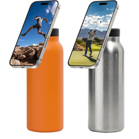 Bouteille d'eau magnétique créative à double ouverture de 720 ml (24 oz) avec support magnétique pour téléphone intégré