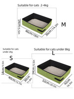 Bac à litière pour chat pliable en tissu Oxford imperméable, design carré, pour les voyages en voiture et logo personnalisé