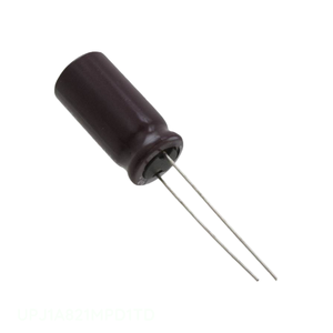 Condensateur à traversée de canal UPJ1A821MPD1TD, aluminium, 820 µF, 20 %, 10 V, radial TH, 820 µF - Product Image 1