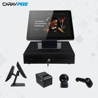 Système de terminal Pos à écran tactile de 17 pouces tout en un registre de caissier Pos avec lecteur de carte MSR deuxième écran de douane