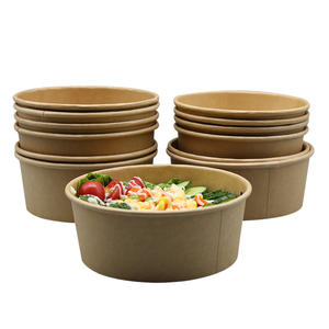 Taza y tazón de papel desechable, <span class=keywords><strong>impresora</strong></span> <span class=keywords><strong>para</strong></span> llevar ensalada, Bol de pla kraft, caja de pulpa de fibra de bambú, Bol de papel con tapa - Product Image 2