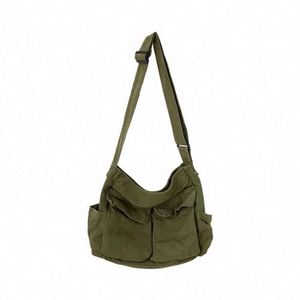 Sac messager esthétique et mignon pour étudiantes, sac bandoulière vintage en toile noir et vert pour femmes - Product Image 1