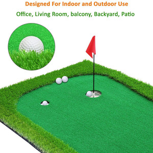 Tùy Chỉnh Thân Thiện Với Môi Golf Đặt Màu Xanh Lá Cây Mat Cỏ Nhân Tạo Thảm 2.5x10ft Có Thể Gập Lại Golf Đặt Mat Cho Sân Gôn Mini - Product Image 4