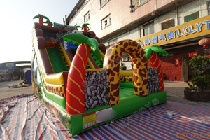 Glissade gonflable d'obstacles de la jungle <span class=keywords><strong>avec</strong></span> tunnel |   Aire de jeux gonflable commerciale en plein air - Product Image 4