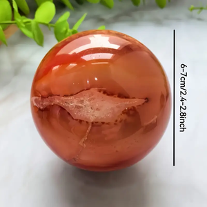 Sphère en cristal de cornaline naturelle élégante-5.99-7.01cm <span class=keywords><strong>Pierre</strong></span> de <span class=keywords><strong>passion</strong></span> en agate rouge pour la décoration de la maison <span class=keywords><strong>et</strong></span> du bureau - Product Image 1
