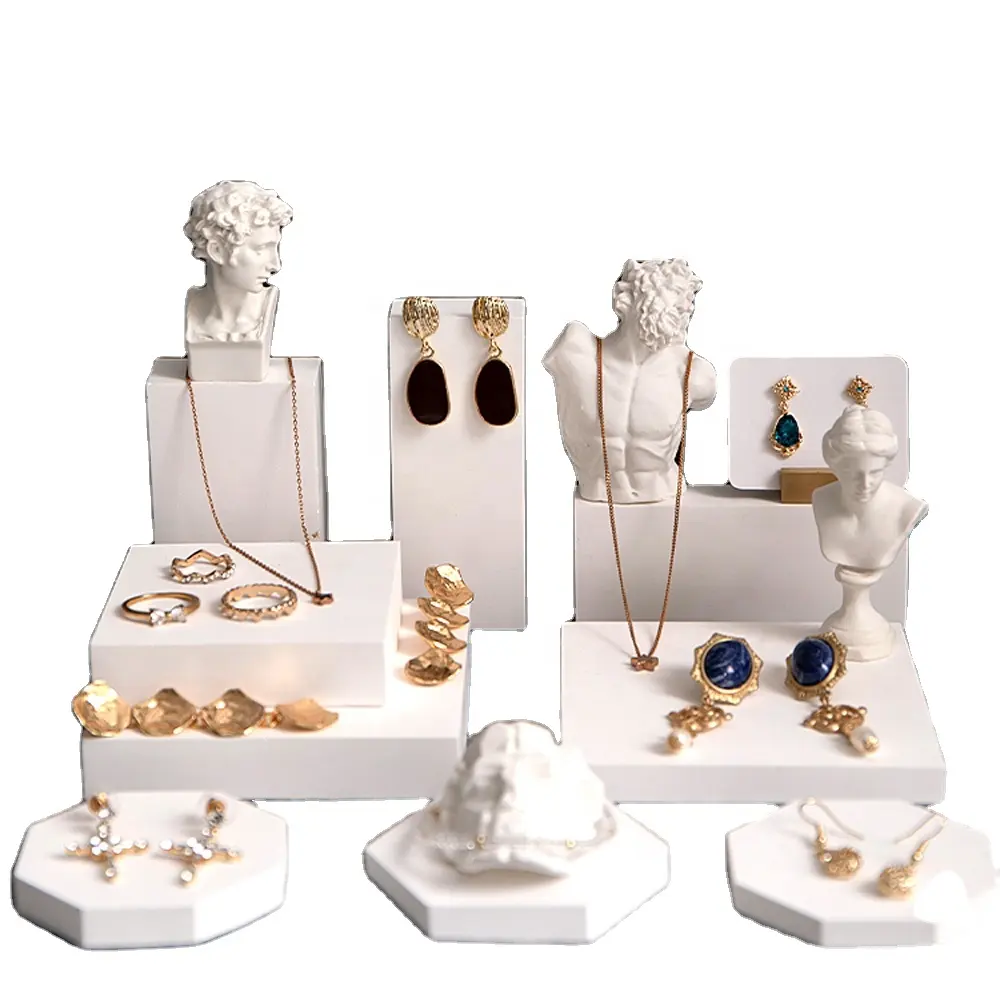 2023 New creativity Jewelry Display For Necklace bracelet earring ring bracelet plaster Stands Window Jewelry Display Set