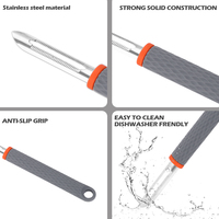 Utensilios de Cocina, Pelador Giratorio Manual de Acero Inoxidable con Cuchilla Dentada para Manzanas, Verduras y Frutas