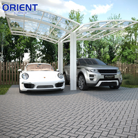 Abri de voiture double en aluminium ORIENT avec structure thermolaquée, imperméable et durable – Solution de stationnement en métal pour véhicules