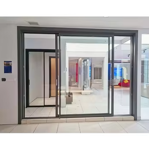 Fuson 3 panneaux empilables à usage intensif Grandes portes coulissantes en verre Système intérieur de porte coulissante en verre en aluminium - Product Image 6