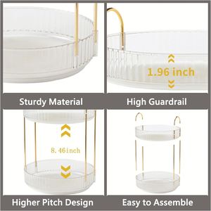 Dropshipping shopify ชั้น Organizer2แต่งหน้าทองคำหมุนได้360ชั้นความจุขนาดใหญ่ที่จัดเก็บแต่งหน้าแบบหมุนได้จัดระเบียบสกินแคร์น้ำหอม - Product Image 5