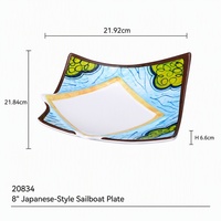 Onbreekbare, vaatwasmachinebestendige, Japanse stijl A5 restaurant serveerschalen, vierkante sushi melamine borden