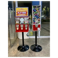 Distributeur automatique de bonbons, de boules à mâcher et de balles rebondissantes à trois compartiments, distributeur de bonbons à monnayeur 3-en-1