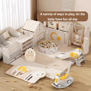 Vsuh <span class=keywords><strong>Baby</strong></span> Playpen Area giochi per bambini in plastica di colore bianco per interni ed esterni per bambini box giardino di sicurezza per bambini recinzioni in plastica con cancello - Product Image 3
