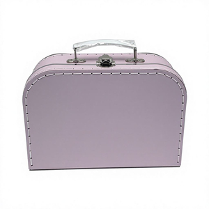 Fragrant Taro Purple Solid Color Retro Paper Suitcase <b>Lock</b> Flap Gift Storage <b>Box</b>, Children's Souvenir Packaging <b>Box</b> - Product Image 1