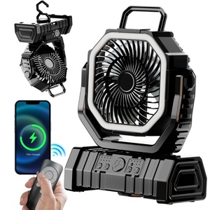 Ventilador Portátil F6 de 20000 mAh con Luces LED y Banco de Energía Recargable, Ventilador de Mesa para Exteriores, para Acampar, Autocaravanas y Hogar - Product Image 1