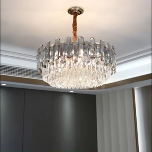 Lámpara colgante de tendencia Candelabros Comedor Moderno Redondo Hierro Gris K9 Candelabro de cristal - Product Image 4