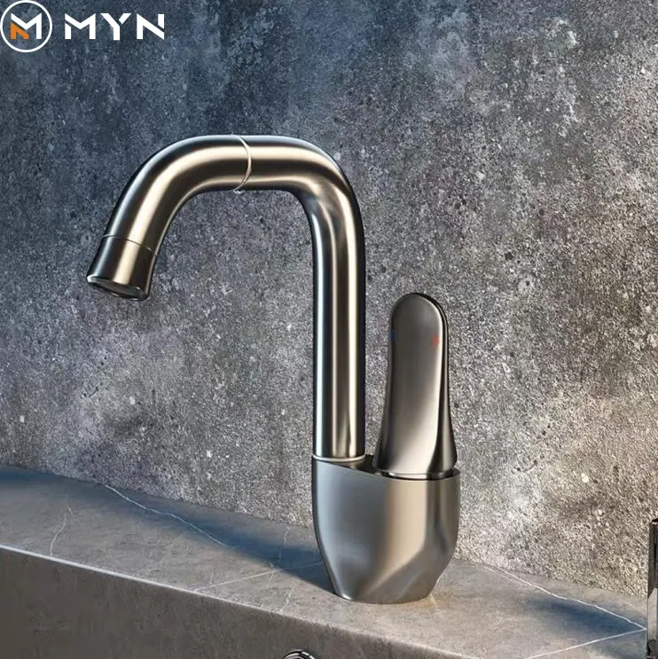 2024 Meiyani di alta qualità elegante cigno Design nero maniglia singola rubinetto rubinetto rubinetto bagno ponte-montato rubinetto lavabo