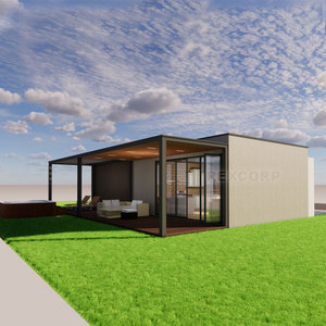 Cabaña Prefabricada Escandinava de Concepto Abierto, Villa Familiar Prefabricada de Lujo, Cabaña Modular en Forma de L con <span class=keywords><strong>Jacuzzi</strong></span> - Product Image 2