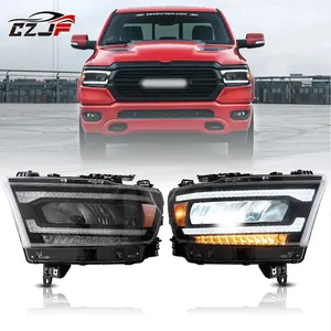 Vland Lampu Proyektor LED Matrix, Lampu Depan Krom untuk Dodge Ram 1500 5th Gen (DT) 2019 2020 2021 2022