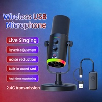 Micrófono Inalámbrico Dinámico RGB Lighting YU7w de 48V con Cancelación de Ruido Cardioide para Transmisión en Vivo, Juegos y Grabación