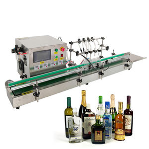 Machine de remplissage entièrement automatique à 4 têtes pour eau, huile, jus, lait, boissons, huiles essentielles, vin, détergent, shampoing - Product Image 1