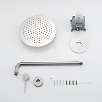 Douche de plafond multifonctionnelle en acier inoxydable brossé à poignée unique et grande tête, vente directe usine