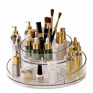 Organizador de Maquillaje Giratorio 360°, Transparente, de Plástico Ecológico, Moderno, Bandeja Giratoria para Joyería y Cosméticos, Modelo 2 - Product Image 1