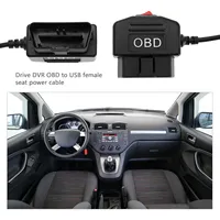 Câble d'alimentation chargeur OBD à Type C pour caméra de tableau de bord DVR de voiture 24h accessoires de voiture de stationnement Protection de la batterie