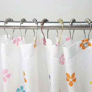 Set di 12 nichel 304 in acciaio inox bagno doccia <span class=keywords><strong>tenda</strong></span> anello gancio <span class=keywords><strong>con</strong></span> le sfere del rullo - Product Image 6