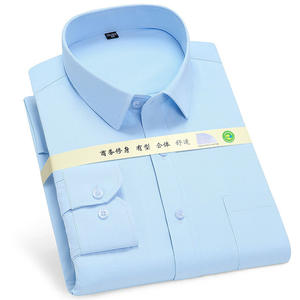 Camicia a maniche lunghe a righe RNSHANGER, nuova camicia formale traspirante da lavoro, senza bisogno di stiratura, per uomo. - Product Image 5
