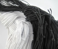 Cordon élastique en latex robuste de 1 mm et 2 mm, recouvert, pour vêtements fins, fabrication de bijoux, colliers, perlage, perruques, longueur personnalisée CE001-1