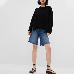 Maglione Personalizzato con Logo, 100% Cotone, Maniche Lunghe, Collo Tondo, Oversize Invernale Nero per <span class=keywords><strong>Donna</strong></span> - Product Image 2