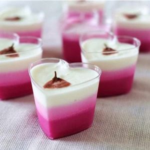 Vaso de Plástico Transparente en Forma de Corazón para Mousse, Postre, con Tapa Desechable de 130 ml, para <span class=keywords><strong>Helado</strong></span>, Pudín, Gelatina, Tiramisú - Product Image 4