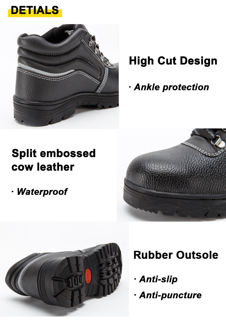 Embossed Cow Leather S3 Anti Puncture Shoes - High Heels