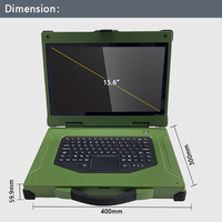 IP65 Laptop kasar tahan air 15.6 inci CPU I3/I5/I7 3.8Ghz industri Upward portabel komputer tertanam seluruh perangkat Viable