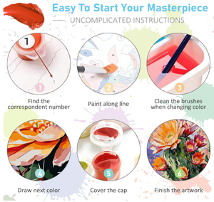 Fiori colorati pittura a olio digitale pittura a olio con numeri impermeabili funzione pittura a olio per decorazioni per la casa - Product Image 5