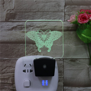 Lampade da notte per animali con Design a farfalla per lampada da parete a LED con sensore di luce Plug-IN per camera da letto per <span class=keywords><strong>bambini</strong></span> - Product Image 4