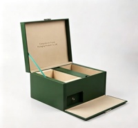 Boîte cadeau en cuir vert, papier MDF, matériaux recyclés écologiques, pour le rangement de parfums et de cosmétiques, avec fermeture magnétique en carton ondulé